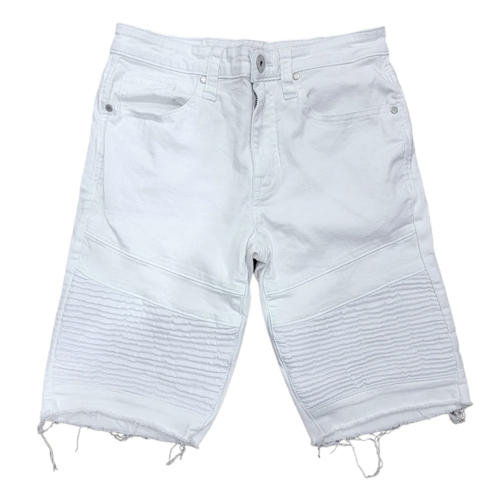 (M) Guess Distressed Moto Shorts Mens)